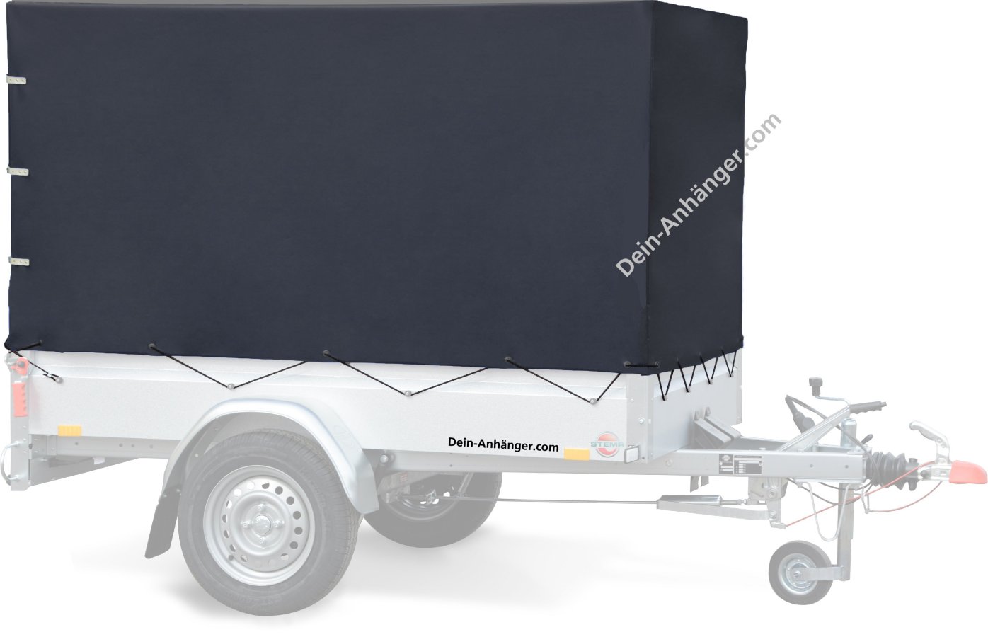 Spriegel & Hochplane 100cm Anthrazit für STEMA Anhänger mit den  Kastengröße:Innenmaß: 108 x 201 cm Außenmaß: 114 x 207 cm - Dein-Anhänger .com